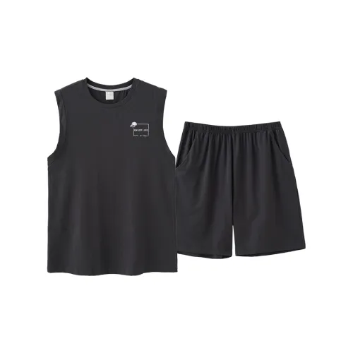 Qin Jing Пижамный комплект Мужской Темно-серый