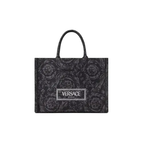 VERSACE Barocco Полиамид Хлопок Тоут Сумка Сумка для покупок Сумка Обычная Женская Черная с принтом