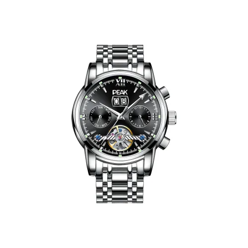 PEAK Wing Collection Механический механизм ремешок из нержавеющей стали черный циферблат мужские часы
