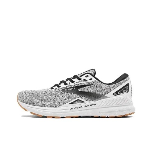 Brooks Adrenaline GTS 23 Амортизация Износостойкие Низкие Кроссовки для Бега Мужские Белый Черный