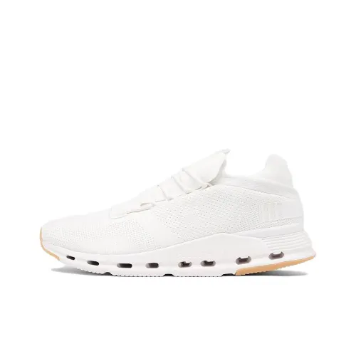 On CLOUDNOVA Амортизация Износостойкие Низкие Кроссовки для Бега Мужские Белые