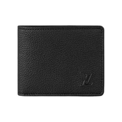 LOUIS VUITTON Slender с рельефом MilléSIME Телячья кожа Кошелек Мужской Черный