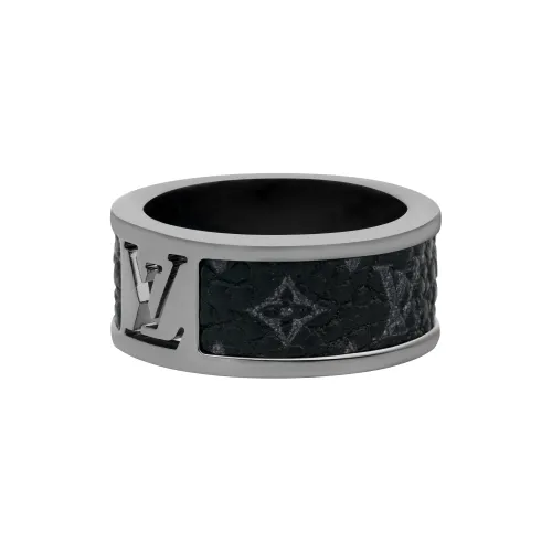 LOUIS VUITTON Monogram Eclipse Металлические Кольца Унисекс