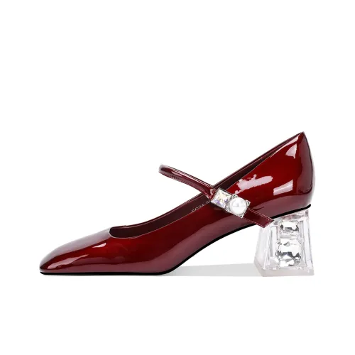 Shesrim Грубый каблук Туфли Мэри Джейн Женские