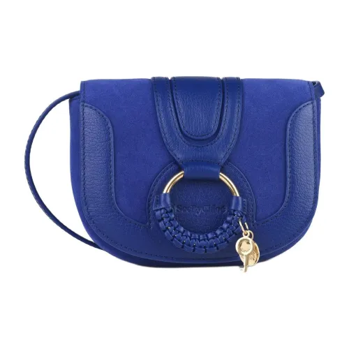 See By Chloe Hana Сумка через плечо из крупнозернистой текстуры коровьей кожи с искусственной замшей коровьей кожей мини женская Abyss синий