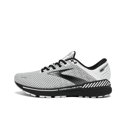 Brooks Adrenaline GTS 22 Амортизация Износостойкие Низкие Кроссовки для Бега Мужские Белый Черный