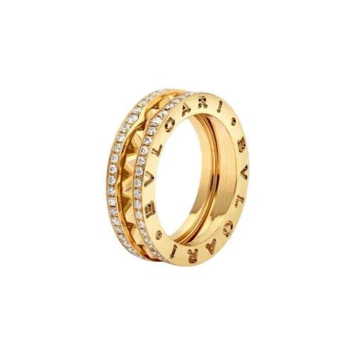 BVLGARI B.Zero1 Series Бриллиантовые кольца Унисекс Золото Один Loop