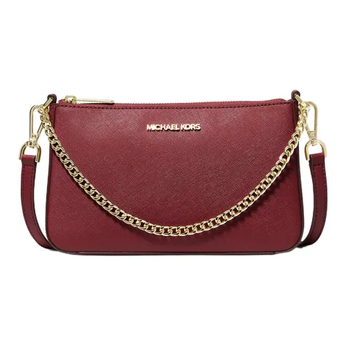 MICHAEL KORS Jet Set Кожа Конверт Сумка через плечо Средняя Женская Черная Вишневая