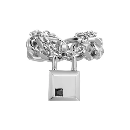 ANNAYA Ювелирные украшения Grade Медный сплав покрытие белым золотом кольца с синтетическим кубическим цирконием унисекс