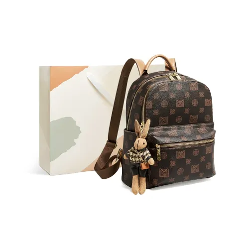 15 MINS PVC Поливинилхлорид Рюкзак Обычный Женский Кофейный