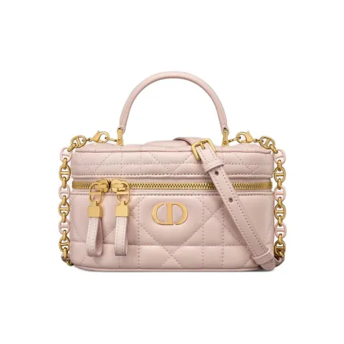 DIOR Caro Овчина Сумка для коробок Сумка через плечо Сумка Мини Женская Румяный Розовый