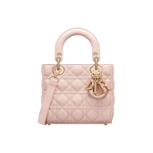 DIOR Lady Dior Sheepskin Сумка Lady Dior Сумка через плечо Сумка Маленькая Женская Румяна Розовый