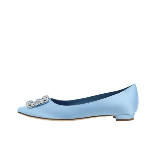 MANOLO BLAHNIK Повседневная обувь Женская Светло-синяя