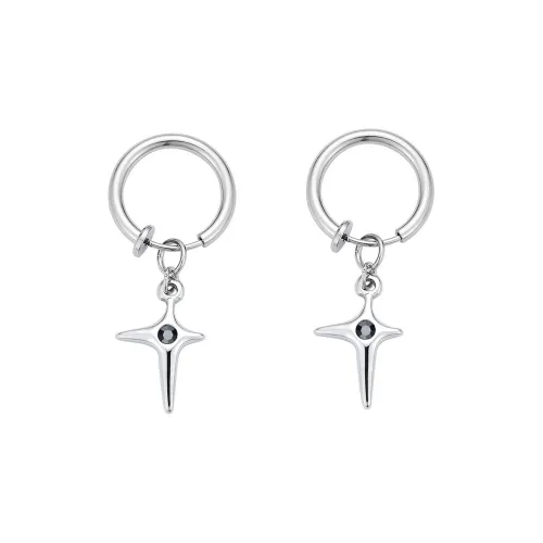 Cooraree Титановая сталь Нижняя заколка Серьги On Unisex