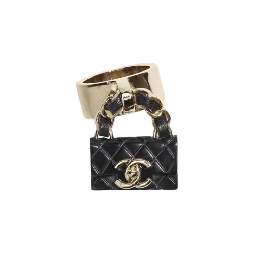 CHANEL Кольца Золотой/черный Женские
