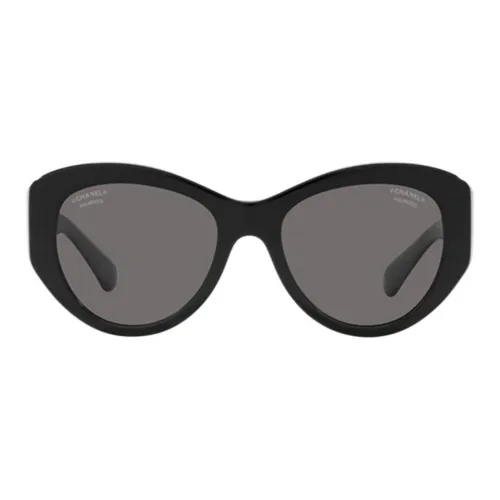 CHANEL Круглые Солнцезащитные очки Женские Черные
