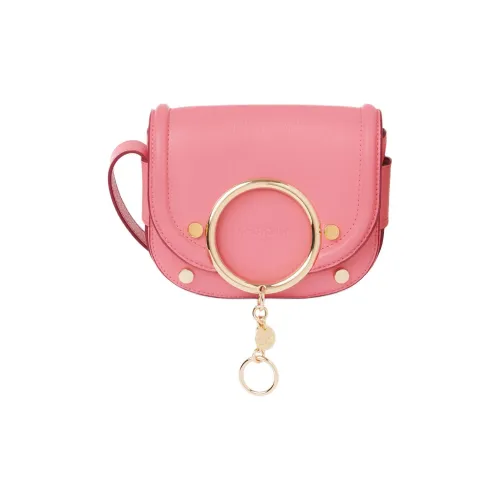 See By Chloe Small Grain Коровья кожа Сумка через плечо Маленькая Женская Розовая