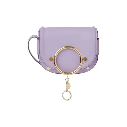 See By Chloe Small Grain Коровья кожа Сумка через плечо Маленькая Женская Сиреневый