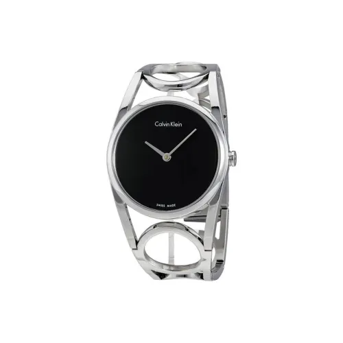 CK Calvin Klein Женские Наручные часы Кварцевый механизм Нержавеющая сталь Ремешок 32 мм Черный циферблат Женские часы