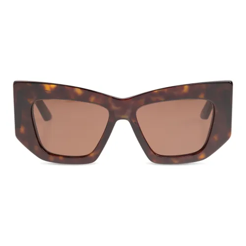 Alexander McQueen Ацетат Нерегулярная форма Солнцезащитные очки Женские Коричневый