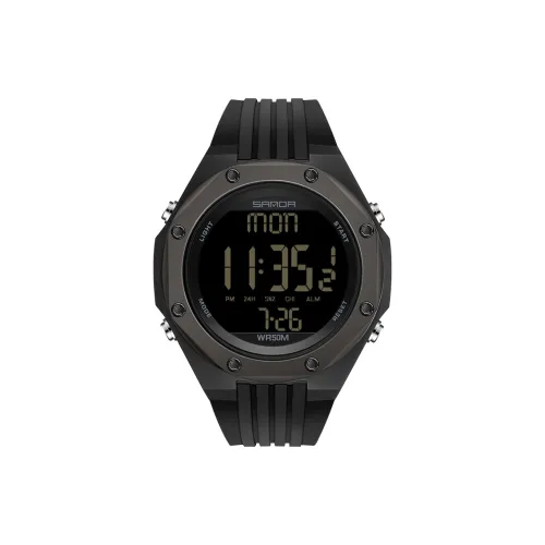 Rlychee Модный Young Водонепроницаемый Мужские часы Electronic Механизм TPU Ремешок Часы Мужские Черный циферблат DWR6093