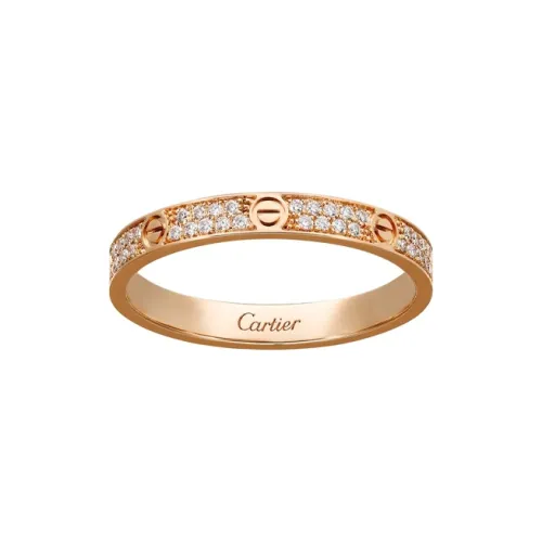Cartier Кольцо LOVE, Маленькая Модель Розовое Золото, Бриллианты