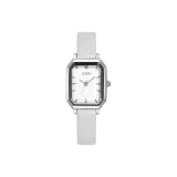 Серебряный корпус с белым циферблатом и белым ремешком