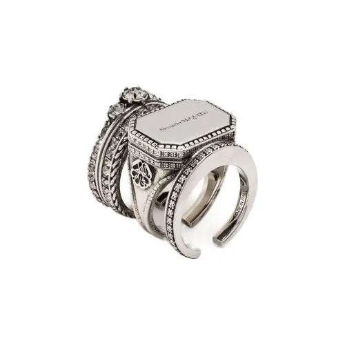 Alexander McQueen Латунные Кольца Серебряные Унисекс