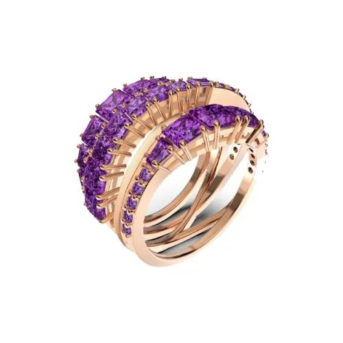 Swarovski Твист Swarovski Элемент Кольца Розово-золотой/Фиолетовый Женские