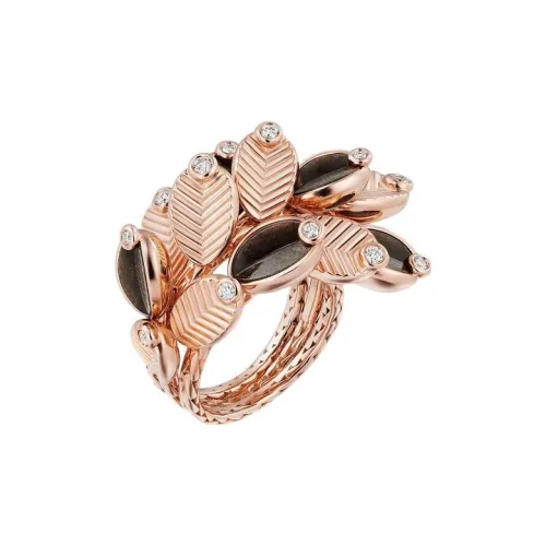 Cartier Кольцо Grain De Café, Обсидиан, Частичный Паваж Розовое Золото, Обсидианы, Бриллианты