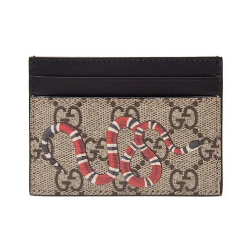 GUCCI Canvas с кожаными вставками держатель для карт держатель для карт мужской цвет эбеновое дерево и черный