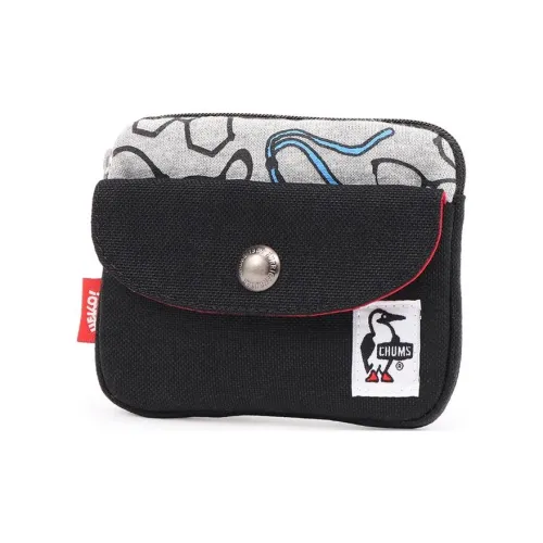 CHUMS Хлопок с Полиэстером Картхолдер Key Pouch Клатч Кошелек Унисекс Черный и Серый