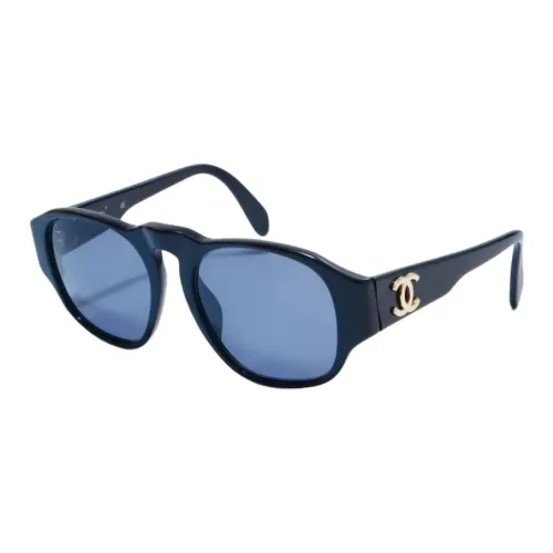 CHANEL Пластик Нерегулярная форма Солнцезащитные очки Женские Синий