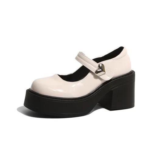 Moon Veil Грубый каблук Туфли Мэри Джейн 8 см Женские