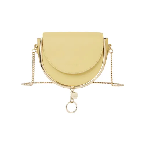 See By Chloe Small Grain Коровья кожа Сумка через плечо Женская Желтая Зеленая