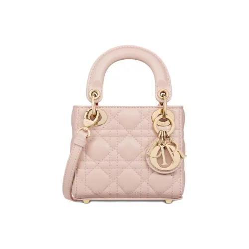 DIOR Lady Dior Sheepskin Сумка Lady Dior Сумка через плечо Сумка Extra Mini Женская Румяна Розовый