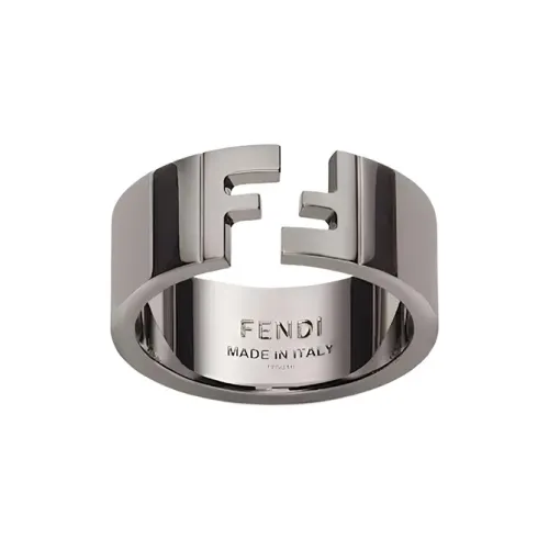 FENDI Медные кольца, рутений, черный, унисекс