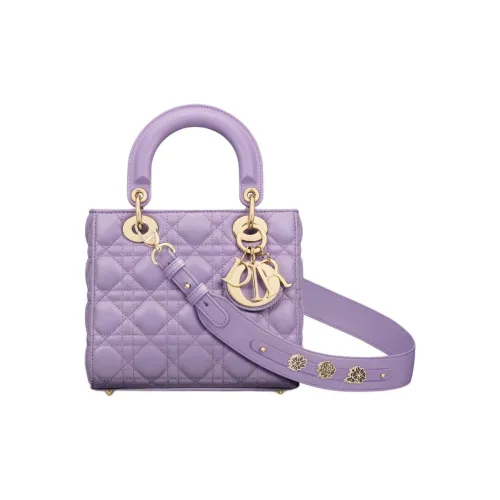 DIOR LADY DiorMy ABCDior Sheepskin Сумка Lady Dior Сумка через плечо Сумка Маленькая Женская Светло-фиолетовая