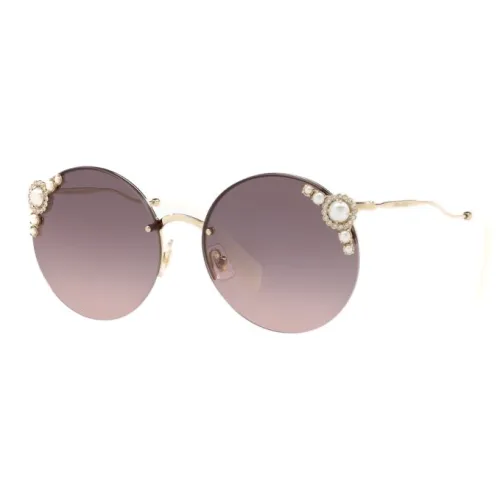 MIU MIU Металл Круглые Солнцезащитные очки Женские Золотые