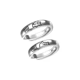 Пара колец с рисунком кошки и собаки