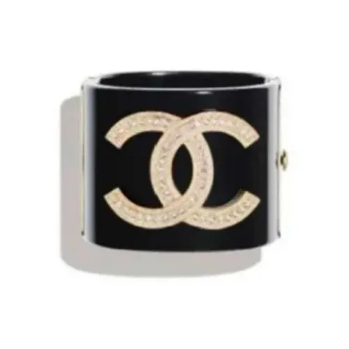 CHANEL Металлические браслеты, золотой/черный, женские