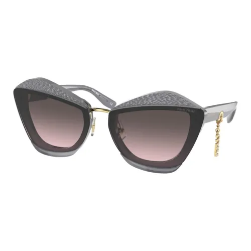 MIU MIU Полиэстер Кошачий глаз Солнцезащитные очки Женские Серый