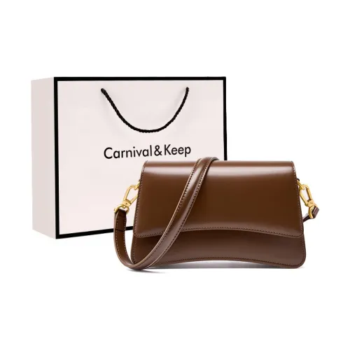 Carnival Keep Коровья кожа Маленькая квадратная сумка Сумка через плечо Стандартная Женская Кофе Черный Бордовый