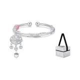 Цветы, парча, браслет + подарочная коробка