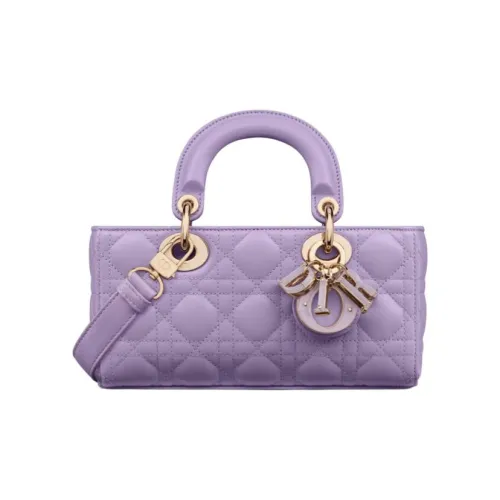 DIOR LADY D Joy Плетеный узор Овчина Сумка Lady Dior Сумка через плечо Сумка Маленькая Женская Светло-фиолетовая
