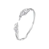 Белый ромб серебряный браслет