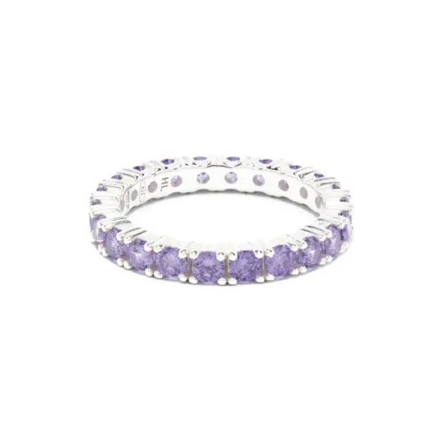 Hatton Labs Стекло Серебряные Кольца Женские Фиолетовые