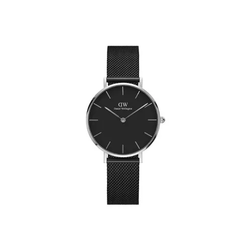 Daniel Wellington Watch Кварцевый механизм Нержавеющая сталь Ремешок 32 мм Черный циферблат Унисекс