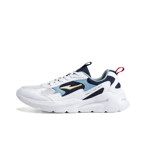 Erke Shock Absorbers Slip-Resistant Дышащие Низкие Кеды для Бега Мужские Белые и Синие