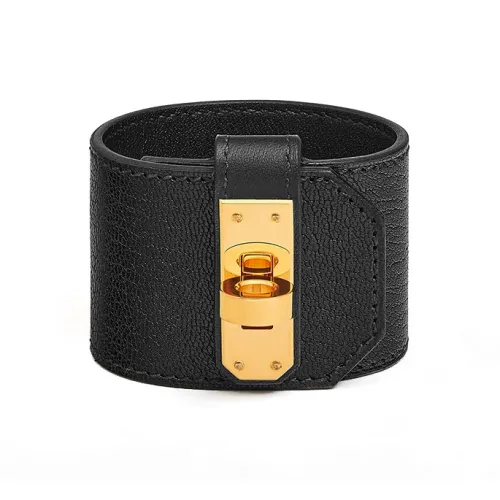 HERMES Браслеты из козьей кожи Унисекс Черный